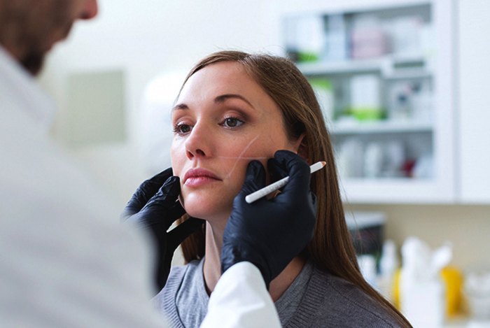 Clinic cosmetic choose board facial